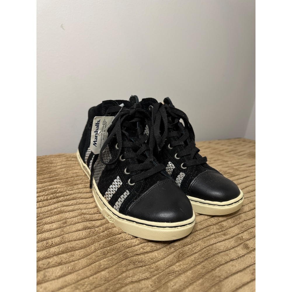 UGG Taylah Crystal Stripe Black Suede High Top Sneakers 1011221 Womens 6.5